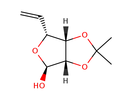 Molecular Structure of 73111-64-5 ((3aS,4S,6R,6aS)-2,2-dimethyl-6-vinyltetrahydrofuro[3,4-d][1,3]dioxol-4-ol)