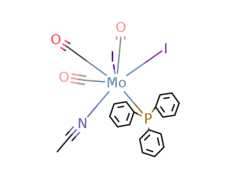 Molecular Structure of 102349-52-0 (Molybdenum, (acetonitrile)tricarbonyldiiodo(triphenylphosphine)-)