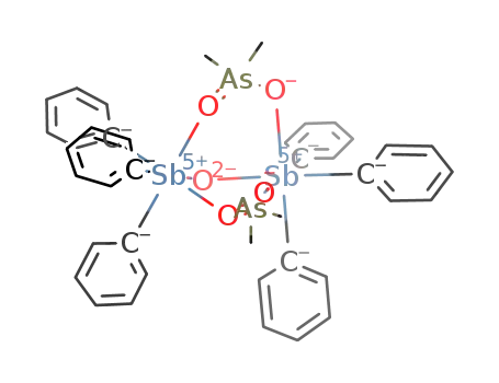 Molecular Structure of 196503-09-0 ([(Sb(C<sub>6</sub>H<sub>5</sub>)3)2(O)(O<sub>2</sub>As(CH<sub>3</sub>)2)2])