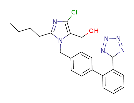 Molecular Structure of 144339-10-6 (1H-Imidazole-5-methanol,
2-butyl-4-chloro-1-[[2'-(5H-tetrazol-5-yl)[1,1'-biphenyl]-4-yl]methyl]-)