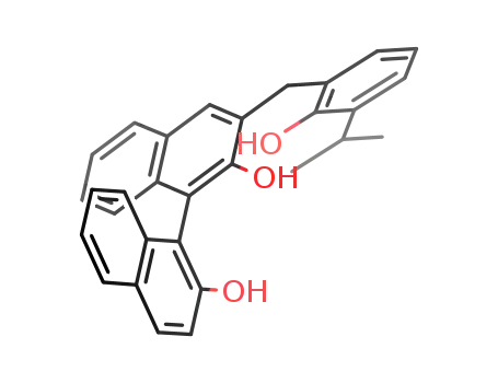 Molecular Structure of 461400-42-0 ([1,1'-Binaphthalene]-2,2'-diol,3-[[2-hydroxy-3-(1-methylethyl)phenyl]methyl]-, (1R)-)