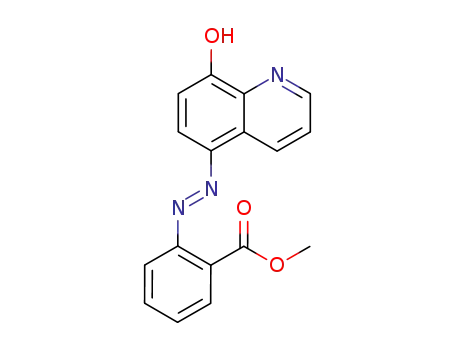 Molecular Structure of 101601-51-8 (Benzoic acid, 2-[(8-hydroxy-5-quinolinyl)azo]-, methyl ester)