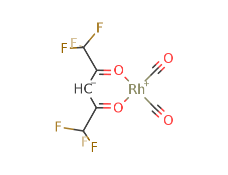 Molecular Structure of 18517-12-9 (Rhodium, dicarbonyl(1,1,1,5,5,5-hexafluoro-2,4-pentanedionato-O,O)-)