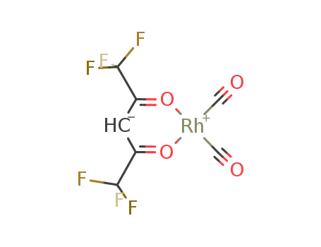 Molecular Structure of 18517-12-9 (Rhodium, dicarbonyl(1,1,1,5,5,5-hexafluoro-2,4-pentanedionato-O,O)-)