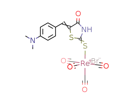 Molecular Structure of 952576-78-2 (cis-Re(CO)4[5-(4-dimethylaminobenzylidene)rhodanine])