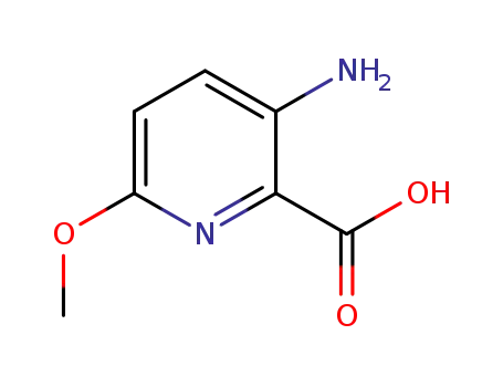Molecular Structure of 870971-19-0 (3-Amino-6-methoxypyridine-2-carboxylic acid)