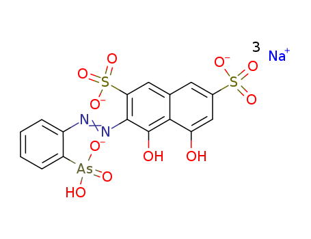 2,7-Naphthalenedisulfonicacid, 3-[2-(2-arsonoylphenyl)diazenyl]-4,5-dihydroxy-, sodium salt (1:3)