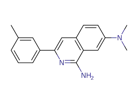 Molecular Structure of 1029008-73-8 (N7,N7-diMethyl-3-M-tolylisoquinoline-1,7-diaMine 277.3636)