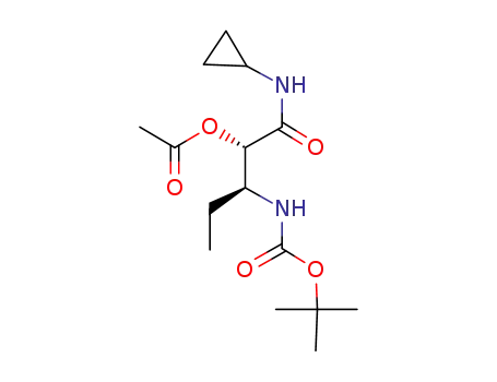 Molecular Structure of 1439404-21-3 ((2S,3S)-3-(tert-butoxycarbonylamino)-1-(cyclopropylamino)-1-oxopentan-2-yl acetate)