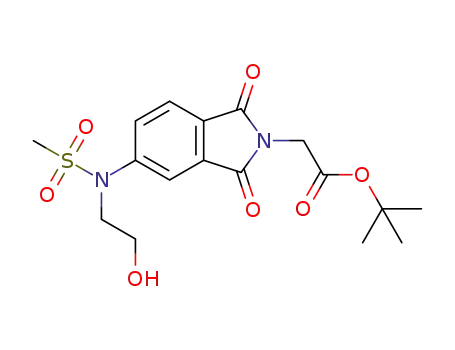 Molecular Structure of 1431566-66-3 (tert-butyl 2-(5-(N-(2-hydroxyethyl)-methylsulfonamido)-1,3-dioxoisoindolin-2-yl)acetate)