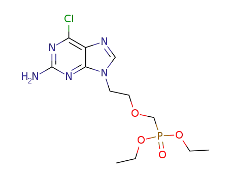 Molecular Structure of 126354-43-6 (2-amino-6-chloro-9-[2-(phosphonomethoxy)ethyl]purine bisethyl ester)