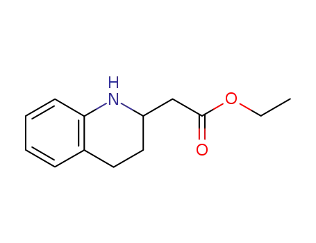 Molecular Structure of 5100-58-3 (2-Quinolineacetic acid, 1,2,3,4-tetrahydro-, ethyl ester)