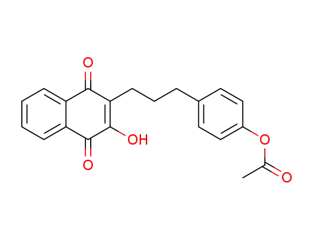 Molecular Structure of 18093-50-0 (4-[3-(1-hydroxy-3,4-dioxo-3,4-dihydronaphthalen-2-yl)propyl]phenyl acetate)