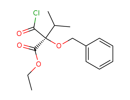 29542-27-6,ethyl 2-(benzyloxy)-2-(chlorocarbonyl)-3-methylbutanoate,Butanoicacid, 2-(chlorocarbonyl)-3-methyl-2-(phenylmethoxy)-, ethyl ester, (?à)-; Butyric acid,2-(benzyloxy)-2-(chloroformyl)-3-methyl-, ethyl ester, (?à)- (8CI); NSC 163014