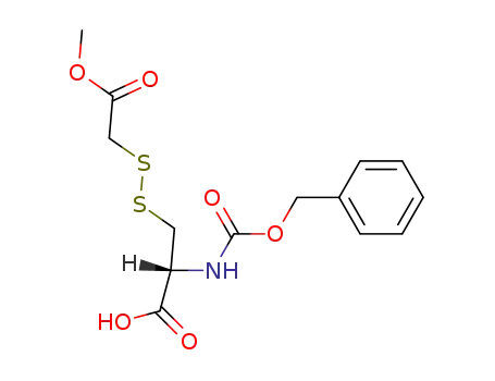 Molecular Structure of 7697-00-9 (N-[(benzyloxy)carbonyl]-3-[(2-methoxy-2-oxoethyl)disulfanyl]alanine)