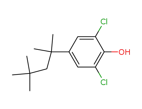 Molecular Structure of 63306-21-8 (Phenol, 2,6-dichloro-4-(1,1,3,3-tetramethylbutyl)-)