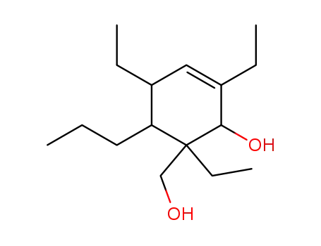 Molecular Structure of 4548-22-5 (2,4,6-triethyl-6-(hydroxymethyl)-5-propylcyclohex-2-en-1-ol)