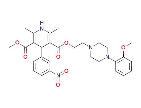 3,5-Pyridinedicarboxylic acid,
1,4-dihydro-2,6-dimethyl-4-(3-nitrophenyl)-,
2-[4-(2-methoxyphenyl)-1-piperazinyl]ethyl methyl ester
