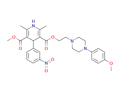 3,5-Pyridinedicarboxylic acid,
1,4-dihydro-2,6-dimethyl-4-(3-nitrophenyl)-,
2-[4-(4-methoxyphenyl)-1-piperazinyl]ethyl methyl ester