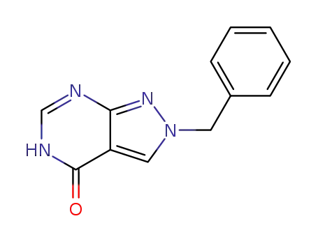 Molecular Structure of 107640-95-9 (4H-Pyrazolo[3,4-d]pyrimidin-4-one, 1,2-dihydro-2-(phenylmethyl)-)