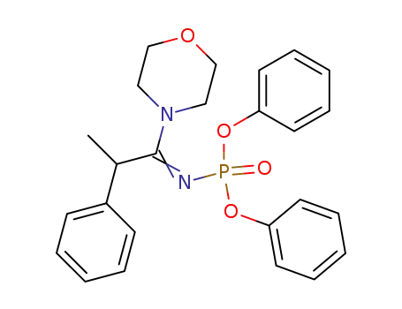 Molecular Structure of 71574-77-1 (Phosphoramidic acid, [1-(4-morpholinyl)-2-phenylpropylidene]-,
diphenyl ester)