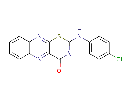 Molecular Structure of 154371-17-2 (2-[(4-chlorophenyl)amino]-4H-[1,3]thiazino[5,6-b]quinoxalin-4-one)