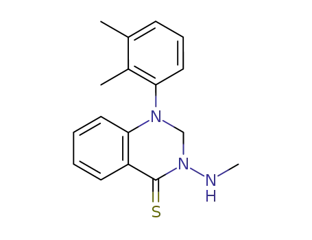 Molecular Structure of 90070-77-2 (4(1H)-Quinazolinethione,
1-(2,3-dimethylphenyl)-2,3-dihydro-3-(methylamino)-)