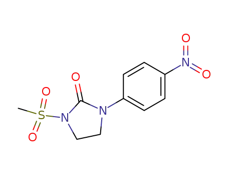 Molecular Structure of 85695-18-7 (2-Imidazolidinone, 1-(methylsulfonyl)-3-(4-nitrophenyl)-)