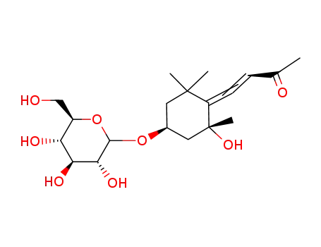 Molecular Structure of 109062-00-2 ((2R)-3-[(2R,4S)-2α-Hydroxy-4β-(β-D-glucopyranosyloxy)-6,6-dimethylcyclohexane-1-ylidene]propenal)