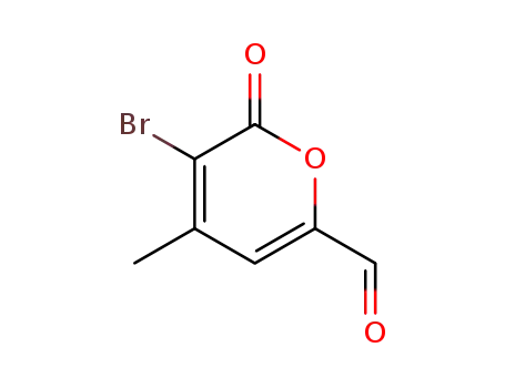 Molecular Structure of 143739-28-0 (2H-Pyran-6-carboxaldehyde, 3-bromo-4-methyl-2-oxo-)