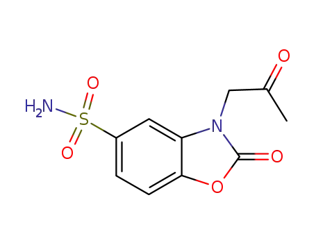 Molecular Structure of 54080-57-8 (5-Benzoxazolesulfonamide, 2,3-dihydro-2-oxo-3-(2-oxopropyl)-)