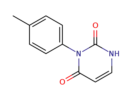 Molecular Structure of 4260-41-7 (2,4(1H,3H)-Pyrimidinedione, 3-(4-methylphenyl)-)