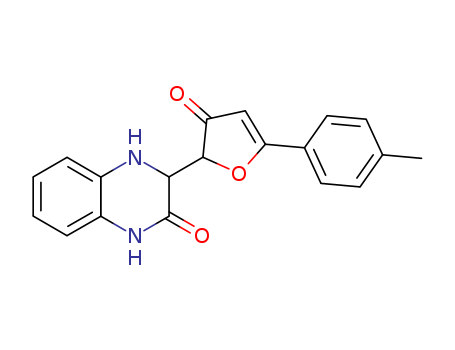 Molecular Structure of 138915-43-2 (2(1H)-Quinoxalinone,
3-[2,3-dihydro-5-(4-methylphenyl)-3-oxo-2-furanyl]-3,4-dihydro-)