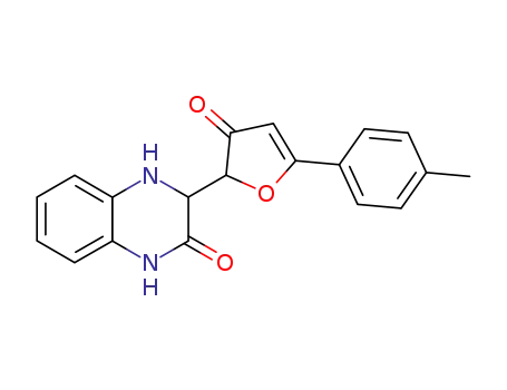 Molecular Structure of 138915-43-2 (2(1H)-Quinoxalinone,
3-[2,3-dihydro-5-(4-methylphenyl)-3-oxo-2-furanyl]-3,4-dihydro-)