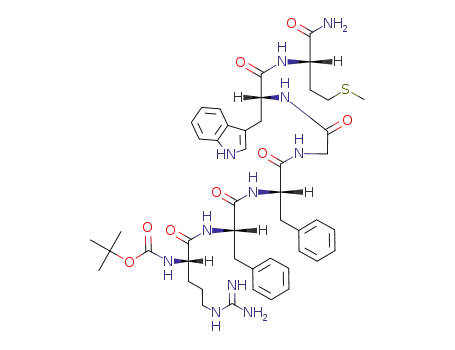 ((S)-1-{(S)-1-[(S)-1-({[(R)-1-((S)-1-Carbamoyl-3-methylsulfanyl-propylcarbamoyl)-2-(1H-indol-3-yl)-ethylcarbamoyl]-methyl}-carbamoyl)-2-phenyl-ethylcarbamoyl]-2-phenyl-ethylcarbamoyl}-4-guanidino-butyl)-carbamic acid tert-butyl ester
