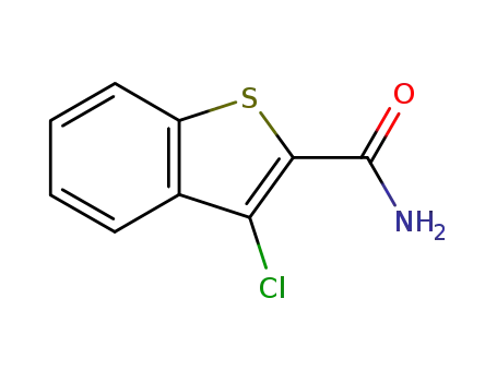 Molecular Structure of 21211-09-6 (3-CHLOROBENZO[B]THIOPHENE-2-CARBOXAMIDE)