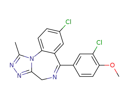Molecular Structure of 115764-97-1 (8-chloro-6-(3-chloro-4-methoxyphenyl)-1-methyl-4H-[1,2,4]triazolo[4,3-a][1,4]benzodiazepine)