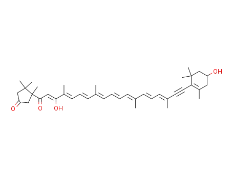 Molecular Structure of 83746-66-1 (b,k-Carotene-3',6'-dione, 7,8-didehydro-3,8'-dihydroxy-,(3R,5'R)-)