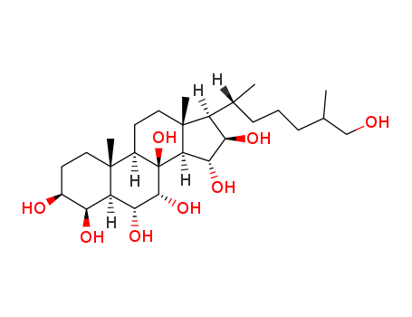 Molecular Structure of 142797-28-2 (Cholestane-3,4,6,7,8,15,16,26-octol, (3b,4b,5a,6b,7a,15b,16b,25S)-)