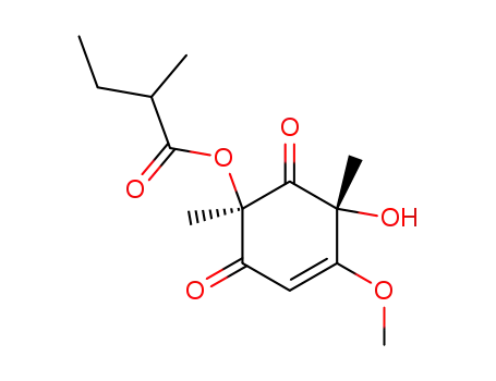Butanoic acid,2-methyl-, (1R,5R)-5-hydroxy-4-methoxy-1,5-dimethyl-2,6-dioxo-3-cyclohexen-1-ylester, (2S)-