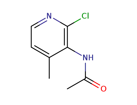 Molecular Structure of 76006-00-3 (N-(2-Chloro-4-methyl-pyridin-3-yl)-acetamide)