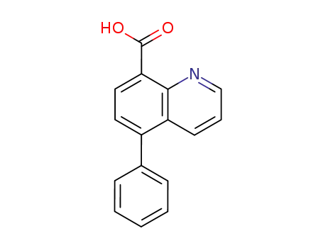 Molecular Structure of 113431-49-5 (8-Quinolinecarboxylic acid, 5-phenyl-)