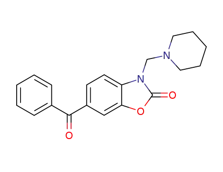 Molecular Structure of 99541-40-9 (6-(phenylcarbonyl)-3-(piperidin-1-ylmethyl)-1,3-benzoxazol-2(3H)-one)