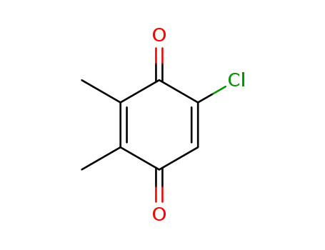 Molecular Structure of 40967-77-9 (2,5-Cyclohexadiene-1,4-dione, 5-chloro-2,3-dimethyl-)