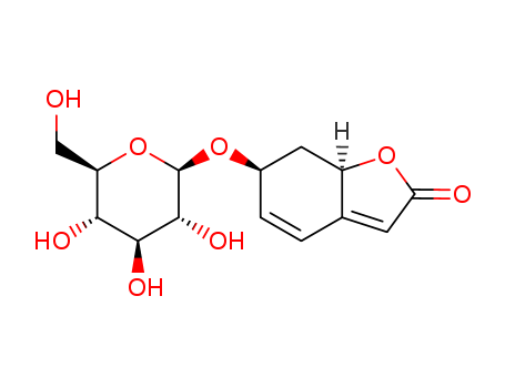 Molecular Structure of 168180-12-9 (2(6H)-Benzofuranone,6-(b-D-glucopyranosyloxy)-7,7a-dihydro-,(6S,7aR)-)