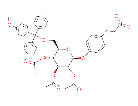 Acetic acid (2R,3R,4S,5R,6S)-4,5-diacetoxy-2-[(4-methoxy-phenyl)-diphenyl-methoxymethyl]-6-[4-(2-nitro-ethyl)-phenoxy]-tetrahydro-pyran-3-yl ester