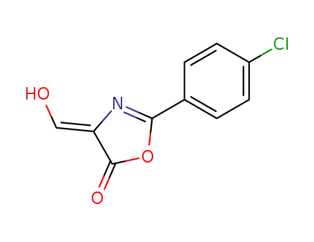 Molecular Structure of 209742-75-6 (5(4H)-Oxazolone,  2-(4-chlorophenyl)-4-(hydroxymethylene)-)