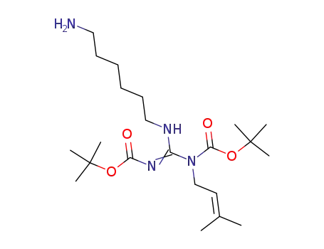 Molecular Structure of 623580-13-2 (N-(γ,γ-dimethylallyl)-N,N'-bis-(tert-butoxycarbonyl)-N''-(6-aminohexyl)-guanidine)