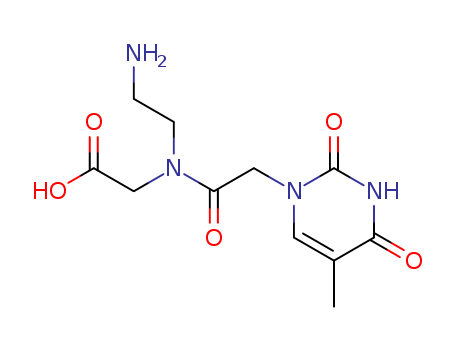 Molecular Structure of 172729-41-8 (Glycine,
N-(2-aminoethyl)-N-[(3,4-dihydro-5-methyl-2,4-dioxo-1(2H)-pyrimidinyl)
acetyl]-)