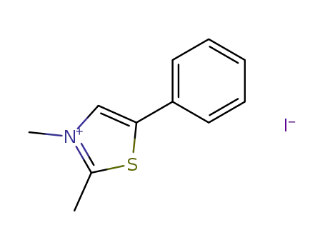 Molecular Structure of 56738-75-1 (Thiazolium, 2,3-dimethyl-5-phenyl-, iodide)